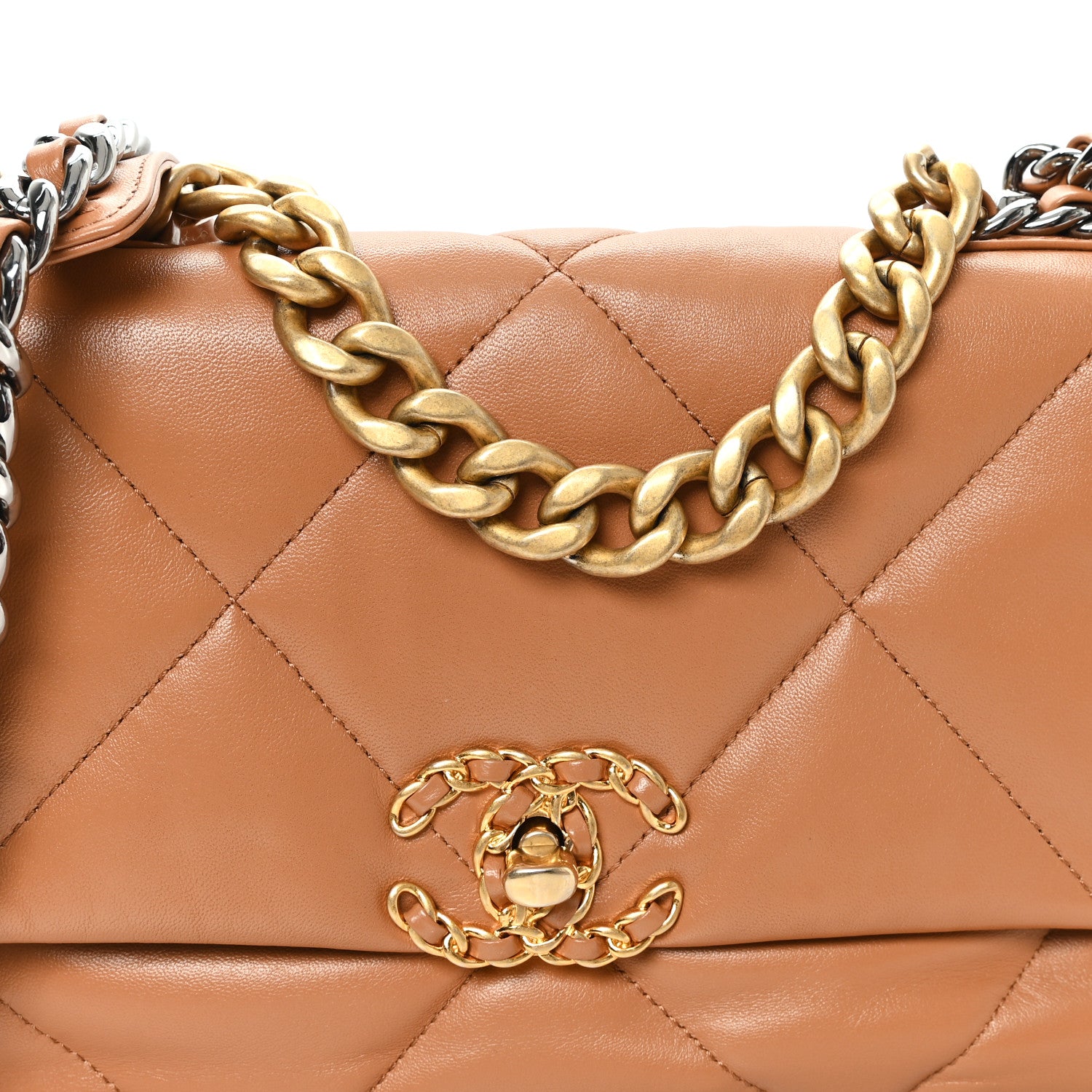 Chanel Lambskin Quilted Medium Chanel 19 Flap Brown 7 of 9