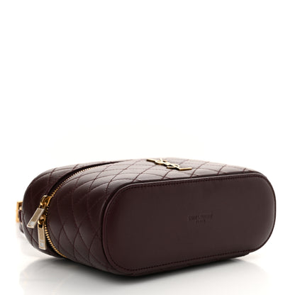 Saint Laurent Lambskin Quilted Mini Gaby Vanity Case Rouge Cabernet 4 of 8