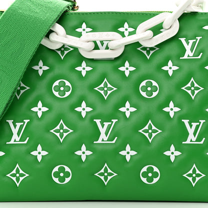 Louis Vuitton Lambskin Embossed Monogram LV Match Coussin PM Green White 9 of 11