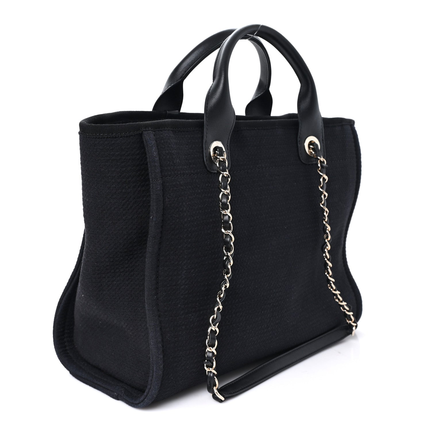 Chanel Mixed Fibers Calfskin Small Deauville Tote Black 4 of 11