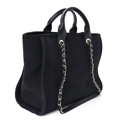 Chanel Mixed Fibers Calfskin Small Deauville Tote Black 4 of 11