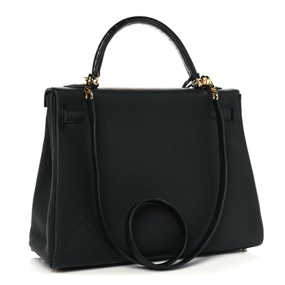 Hermes Togo Matte Alligator Kelly Retourne Touch 32 Black 3 of 10