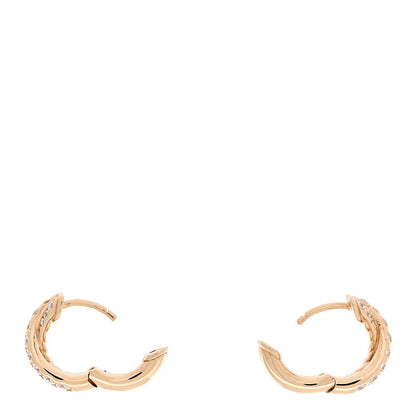 David Yurman 18K Yellow Gold Diamond Crossover Pave Hoop Earrings 3 of 5