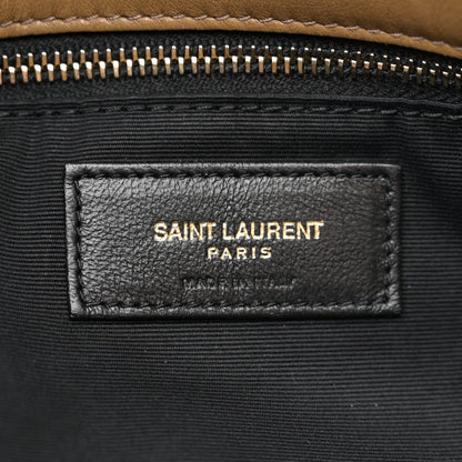Saint Laurent Shearling Quilted Small Loulou Puffer Monogram Chain Satchel Cinnamon 6 of 10