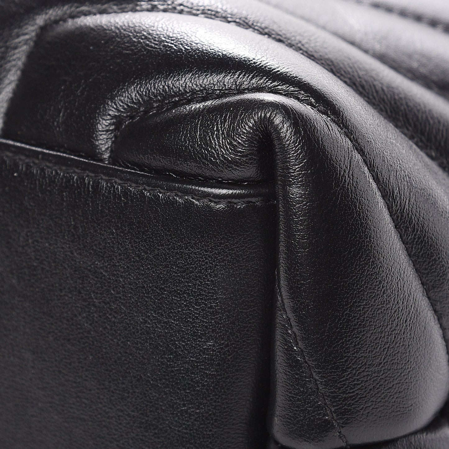 Calfskin Y Quilted Monogram Medium Loulou Chain Satchel Black