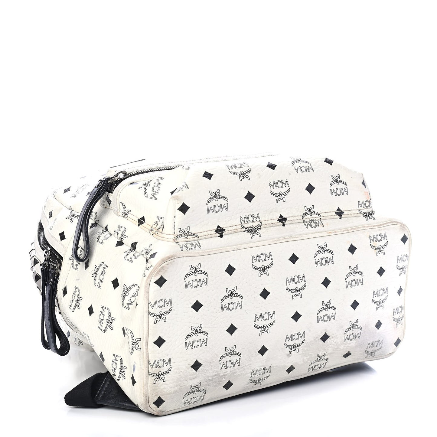 Visetos Medium Side Stud Stark Backpack White