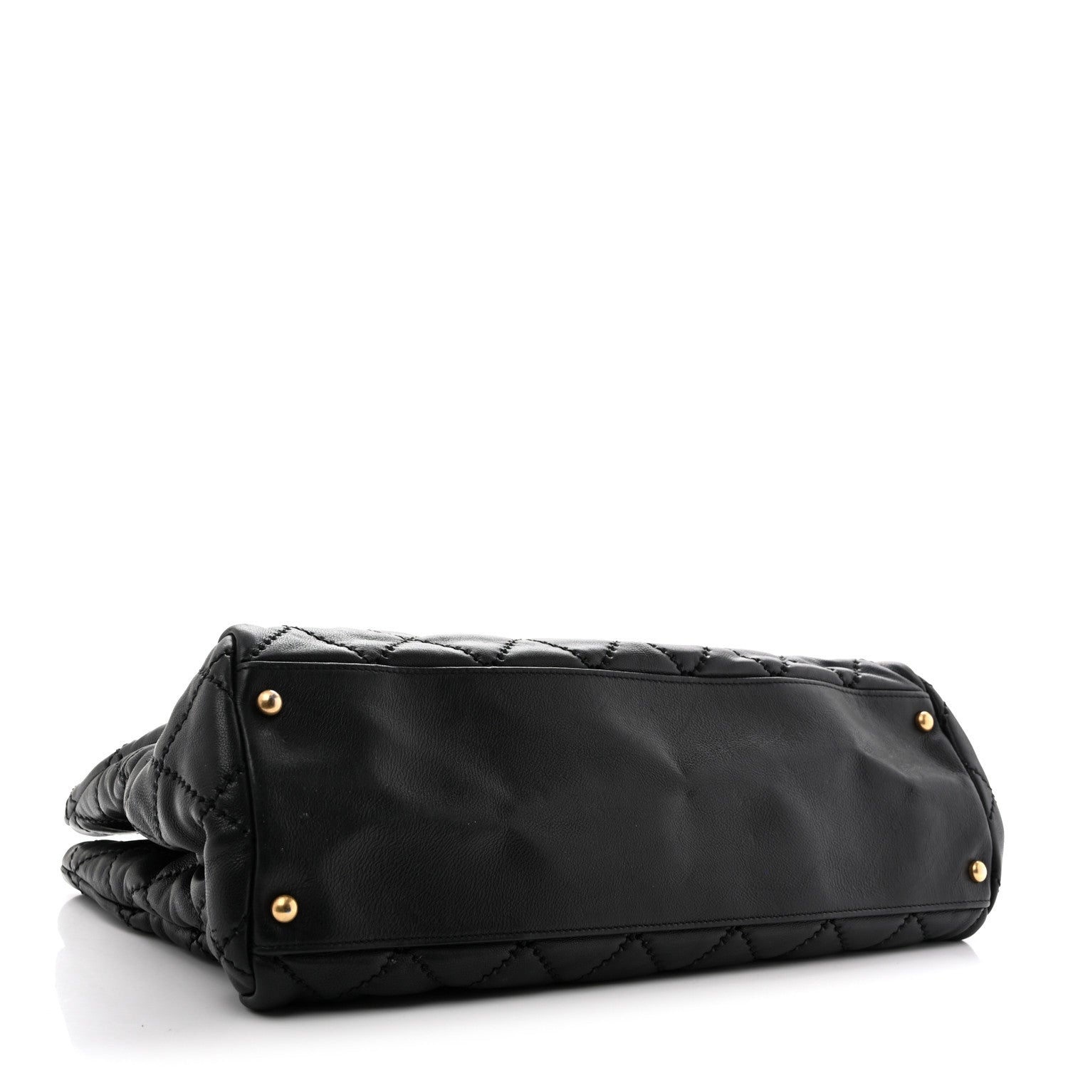 Chanel Calfskin Quilted Large Retro Chain Shopping Tote  Black 4 of 14