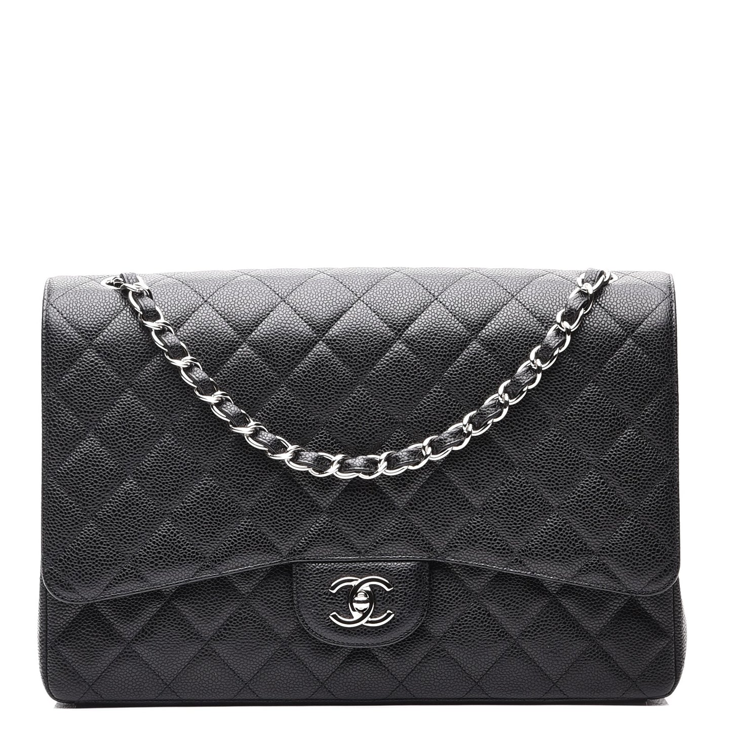 Caviar Quilted Maxi Single Flap Black