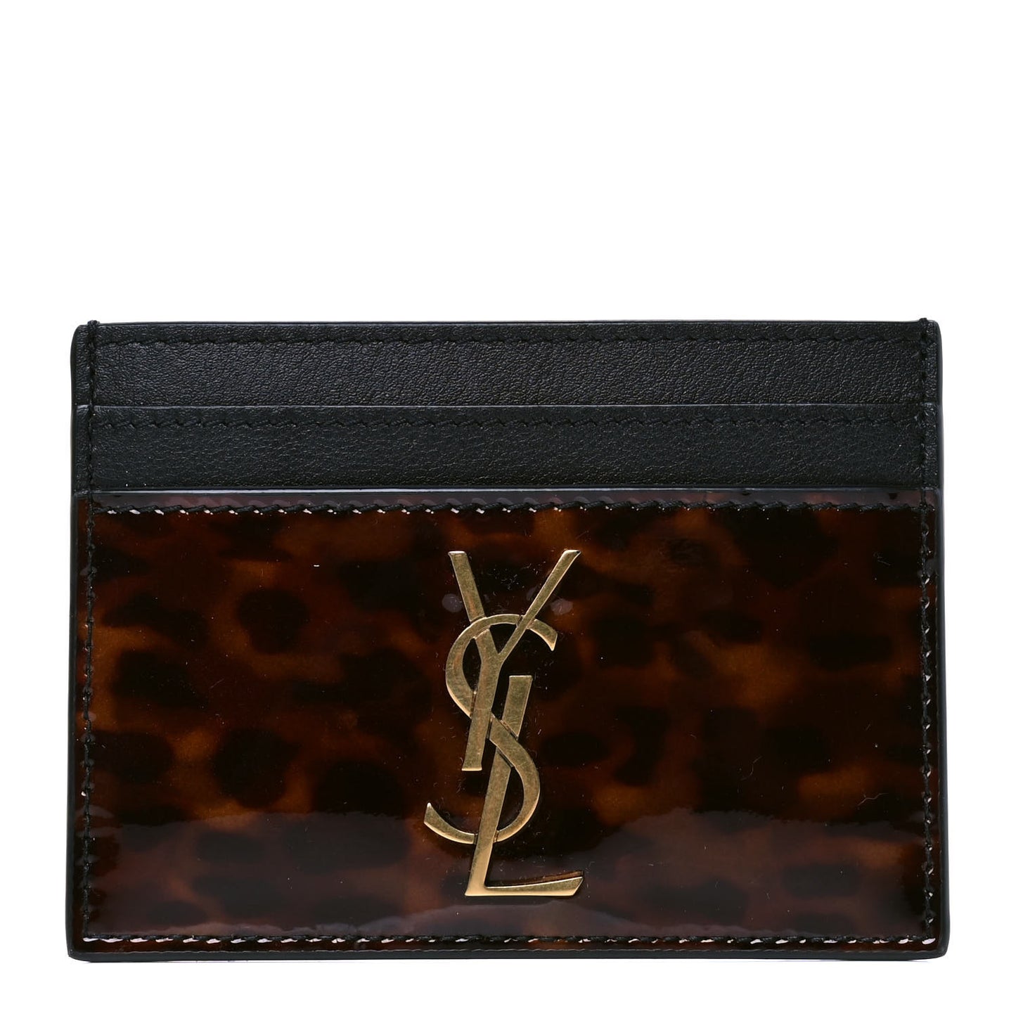 Patent Monogram Credit Card Case Tortoiseshell