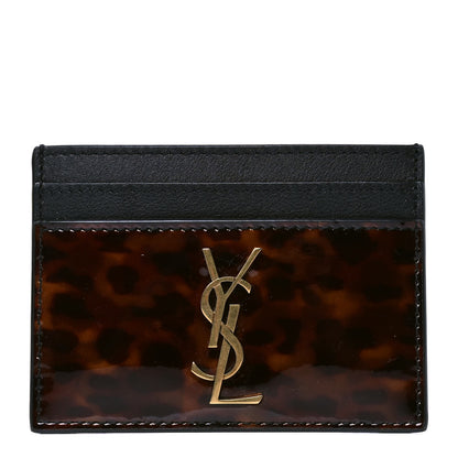 Saint Laurent Patent Monogram Credit Card Case Tortoiseshell 1 of 4