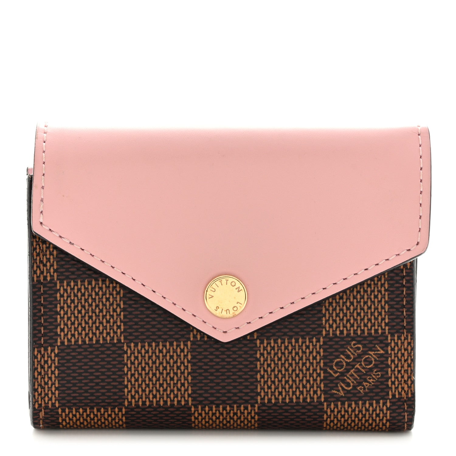 Louis Vuitton Damier Ebene Zoe Wallet Rose Ballerine 1 of 9