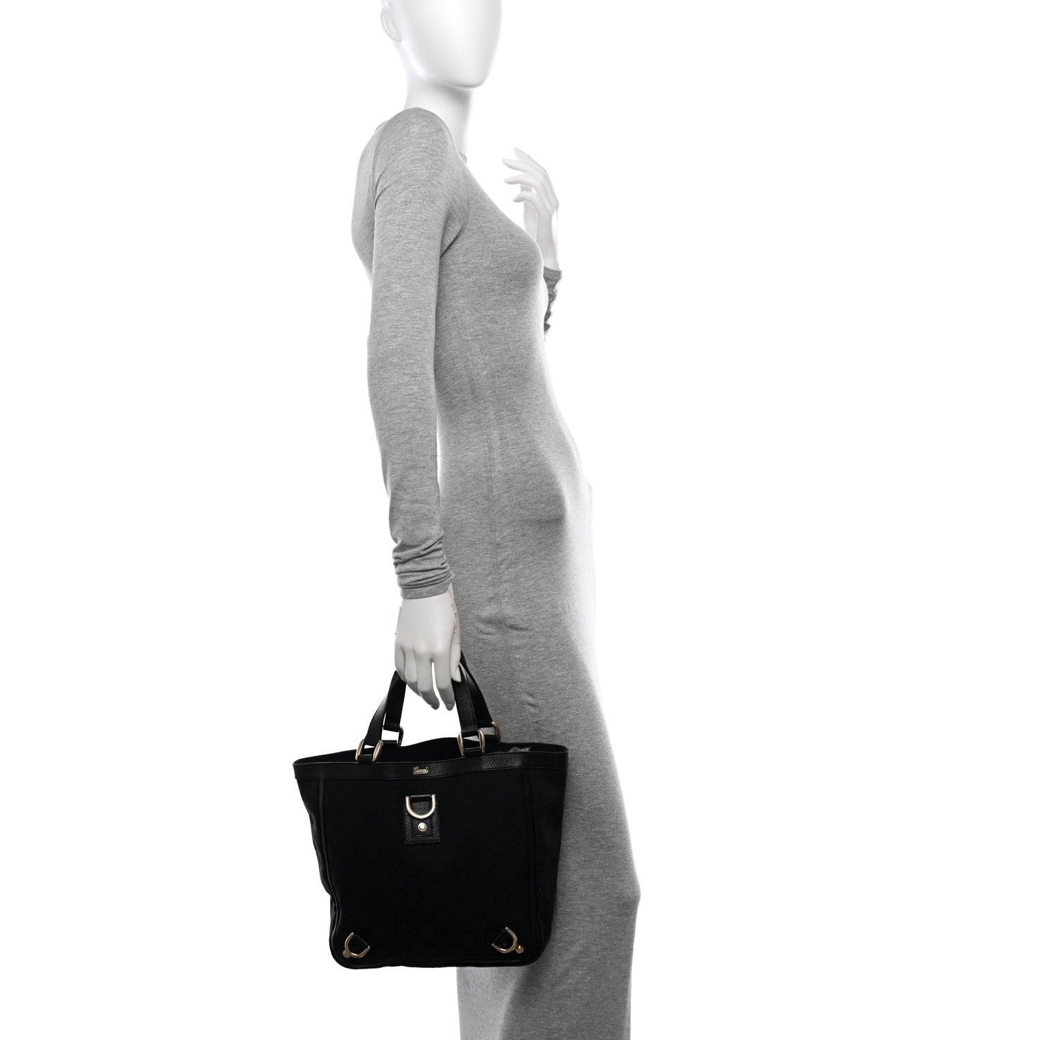 Gucci Monogram Small Abbey Tote Black 2 of 10