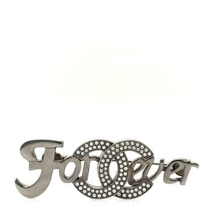 Chanel Metal Crystal Forever CC Brooch Silver 1 of 4