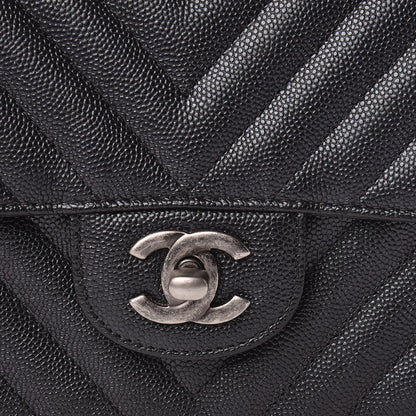Chanel Iridescent Caviar Chevron Quilted Mini Rectangular Flap Black 10 of 10