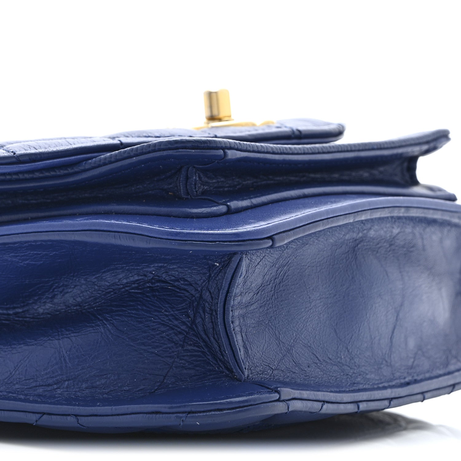 Chanel Calfskin Caviar Quilted Mini Chain Handle Flap Blue 9 of 10