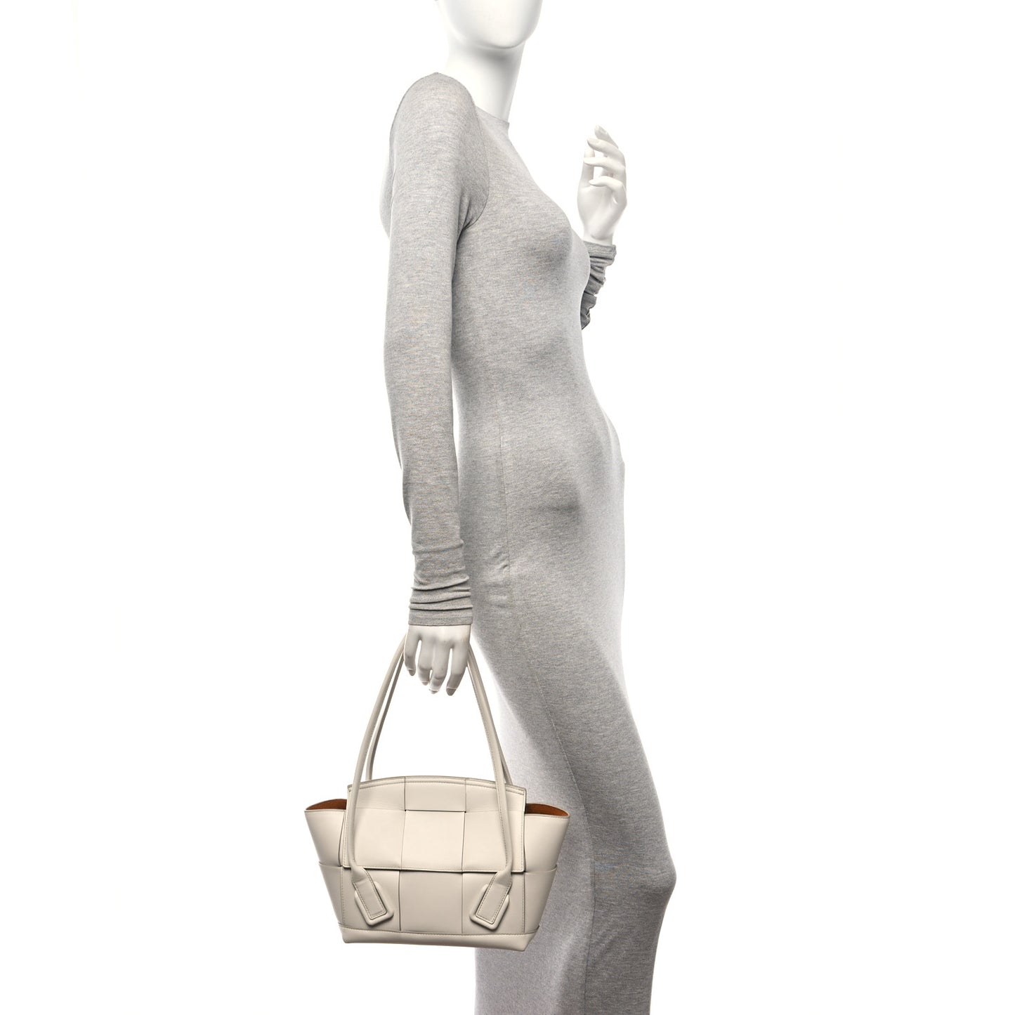 French Calfskin Maxi Intrecciato Small Arco Bianco