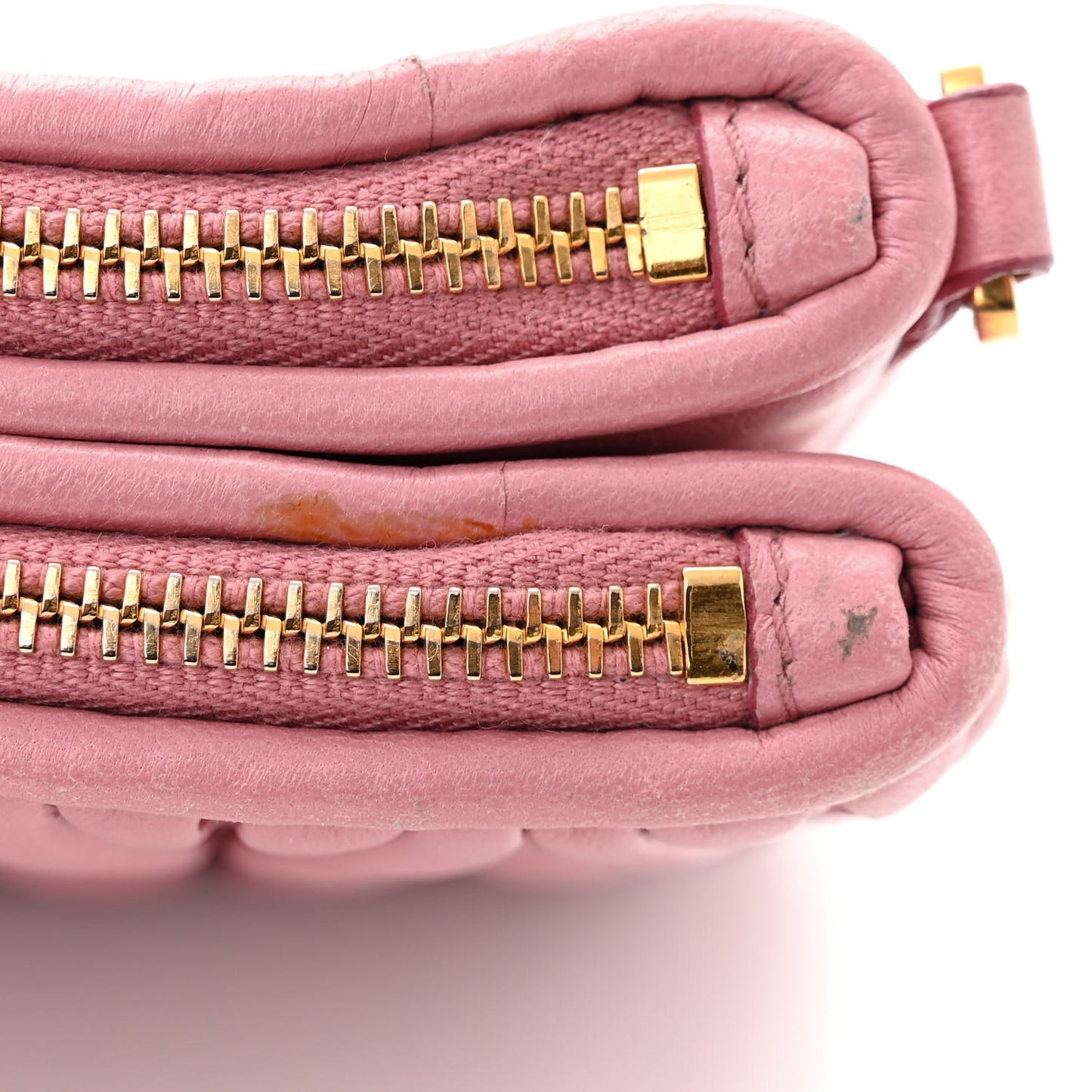 Nappa Matelasse Double Zip Shoulder Bag Orchid Pink