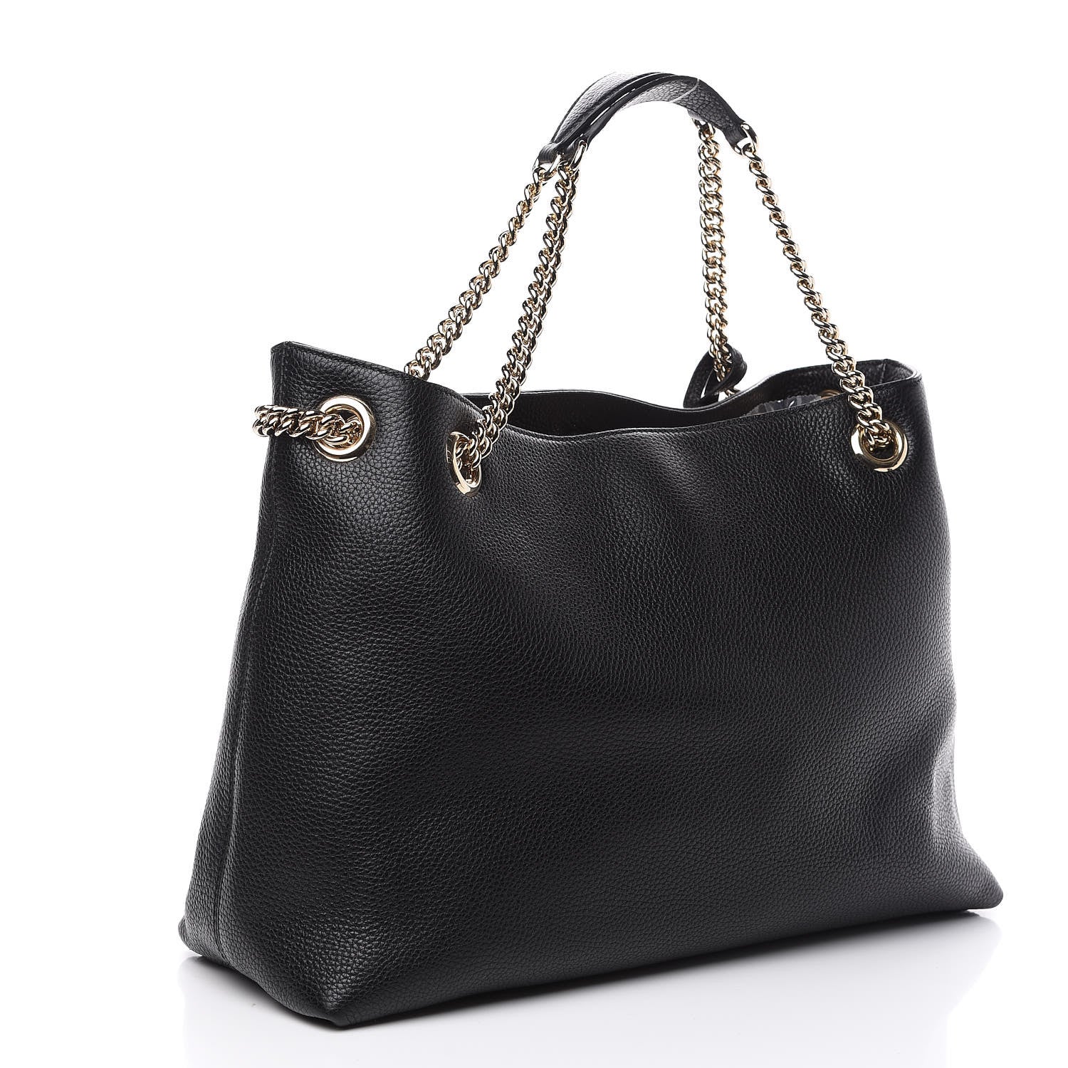 Gucci Pebbled Calfskin Medium Soho Chain Shoulder Bag Black 2 of 9
