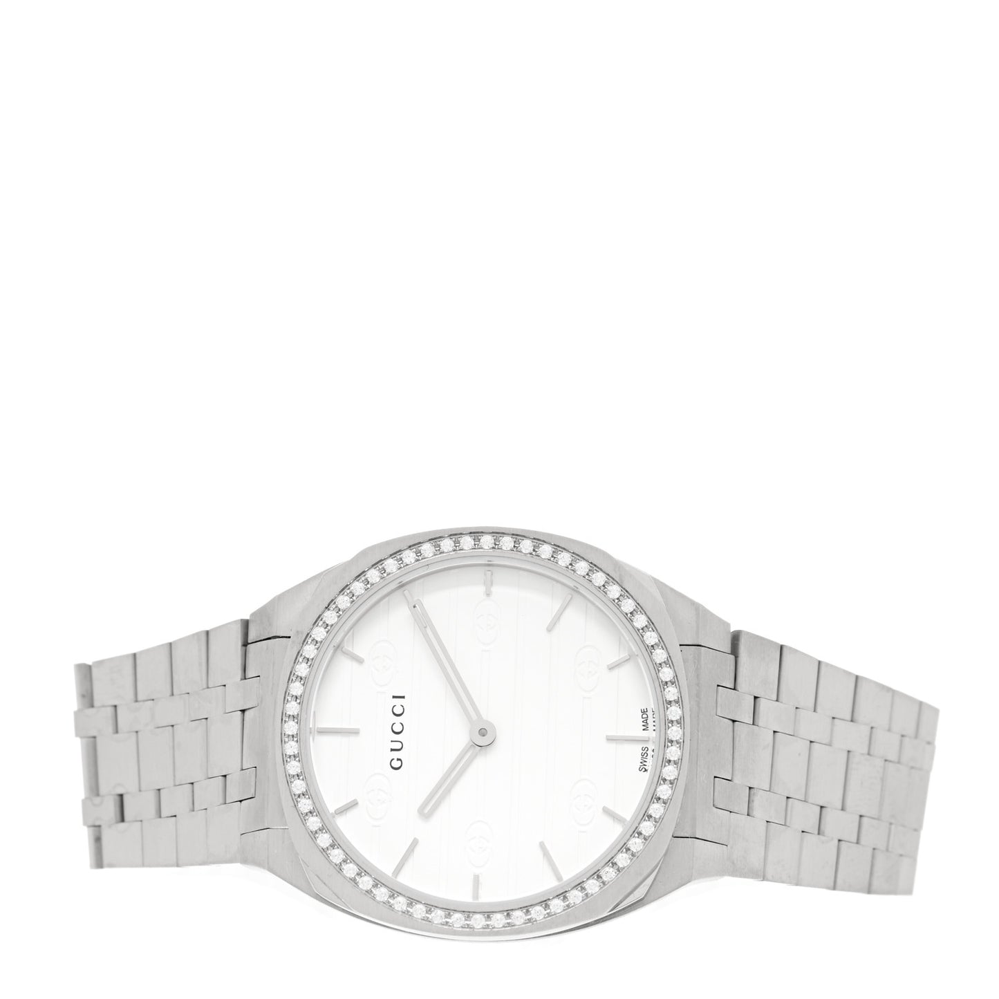 Stainless Steel Diamond Bezel 34mm 25H Quartz Watch