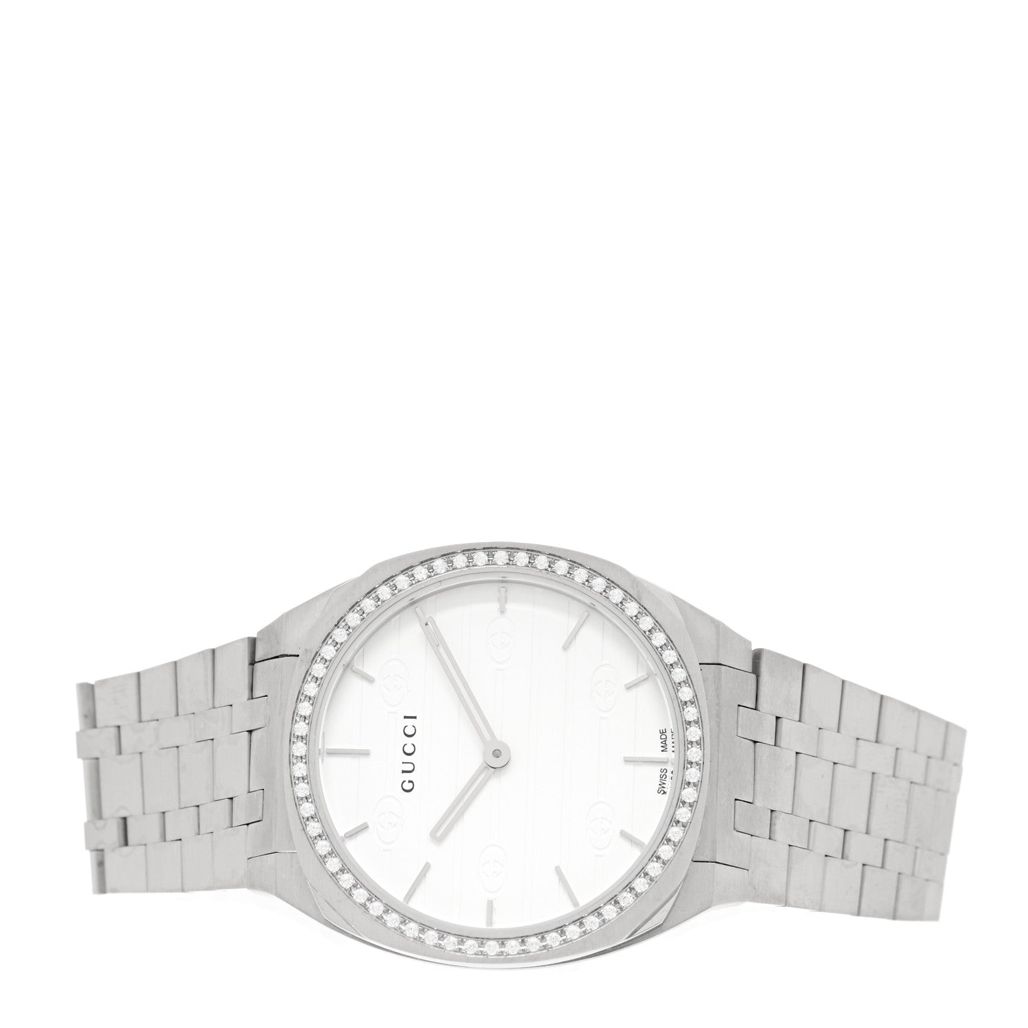 Gucci Stainless Steel Diamond Bezel 34mm 25H Quartz Watch 2 of 5