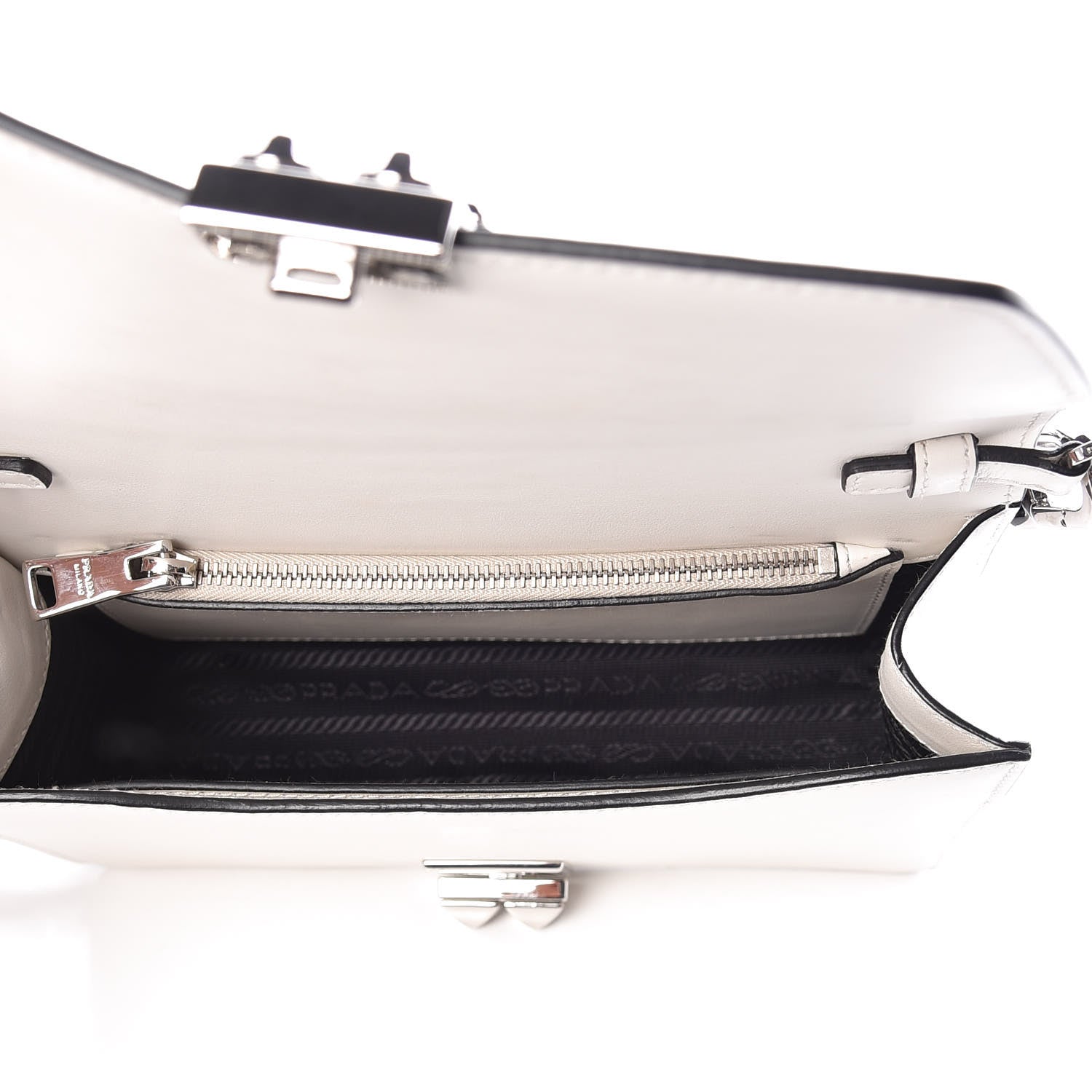 Prada Saffiano City Calfskin Studded Small Elektra Shoulder Bag White 5 of 8