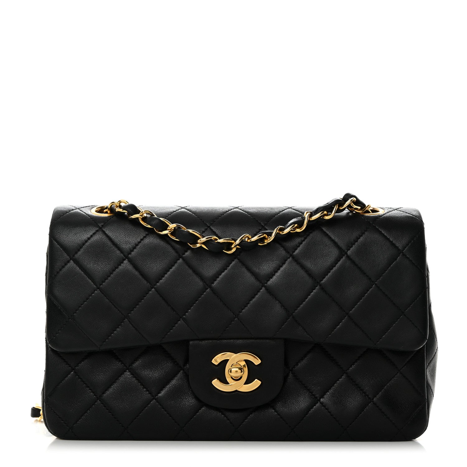 Chanel Lambskin Quilted Small Double Flap Black 1 of 10
