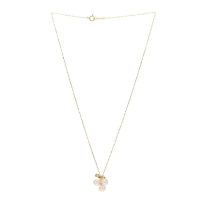 Mikimoto 18K Yellow Gold Diamond Akoya Pearl Vine Pendant Necklace 3 of 4