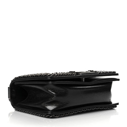 Chanel Glazed Calfskin Quilted Small Boy Chained Flap Black 3 of 10