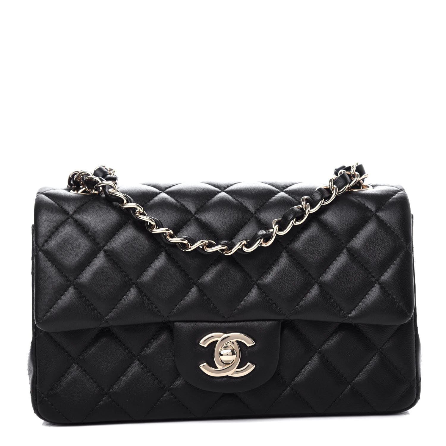 Chanel Lambskin Quilted Mini Rectangular Flap Black 1 of 11