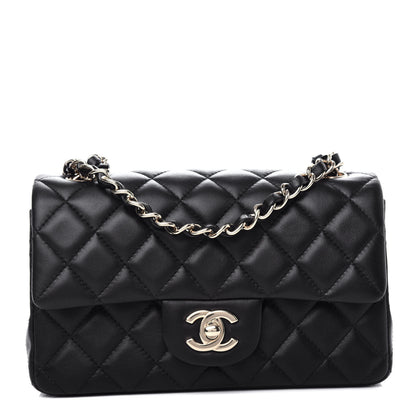 Chanel Lambskin Quilted Mini Rectangular Flap Black 1 of 11
