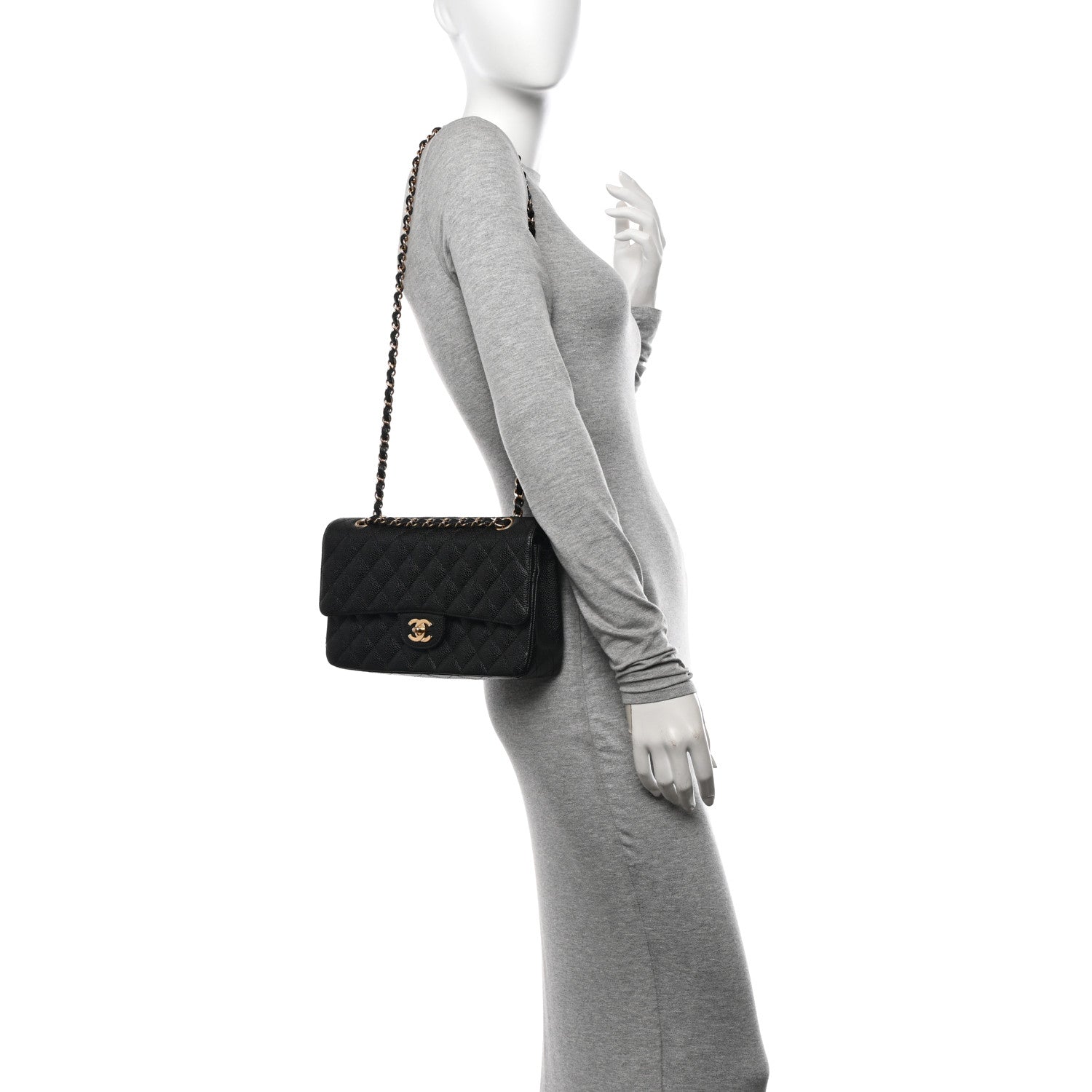 Chanel Caviar Quilted Medium Double Flap Black 2 of 11