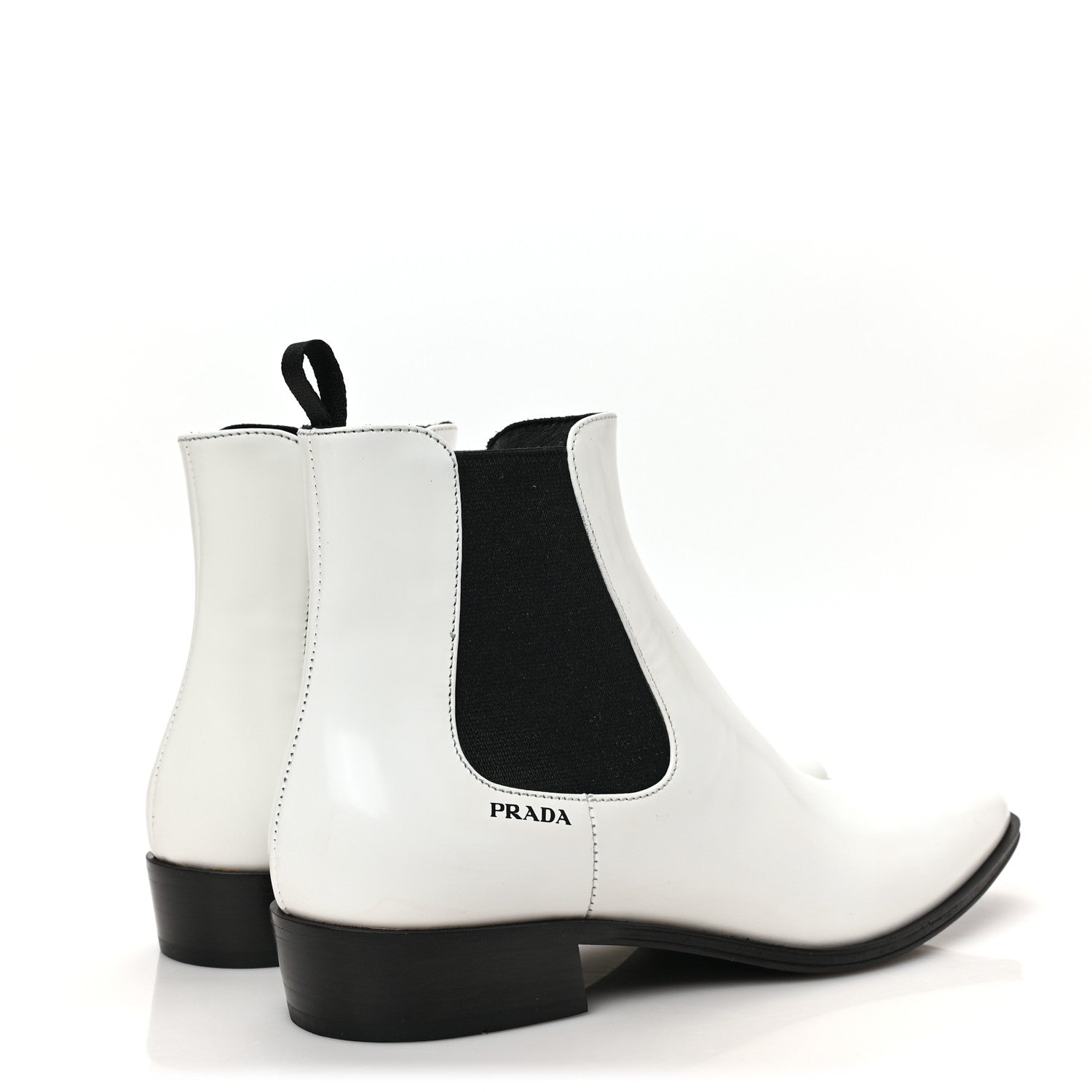 Prada Spazzolato Chelsea 30mm Ankle Boots 36 White 4 of 6