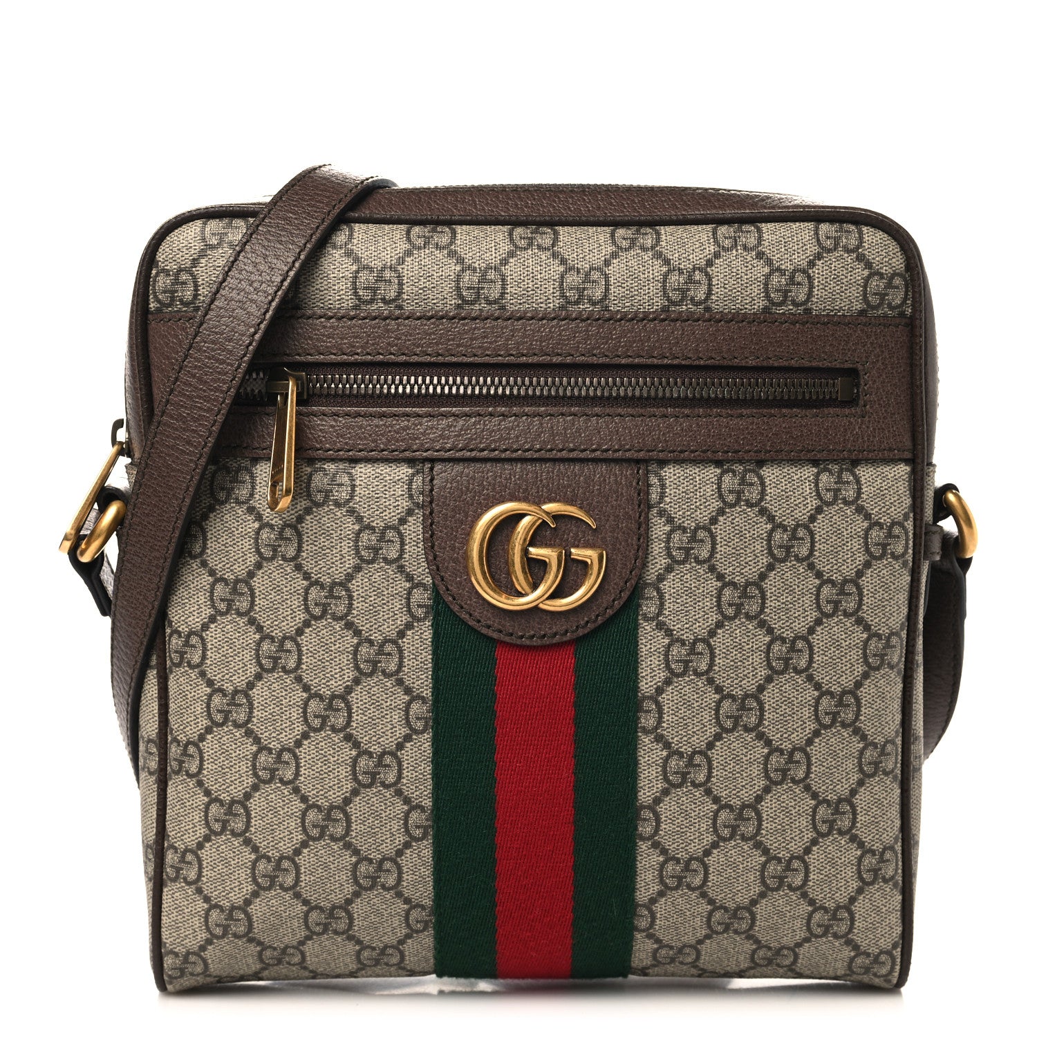 Gucci GG Supreme Monogram Web Small Ophidia Messenger Bag Brown 1 of 11