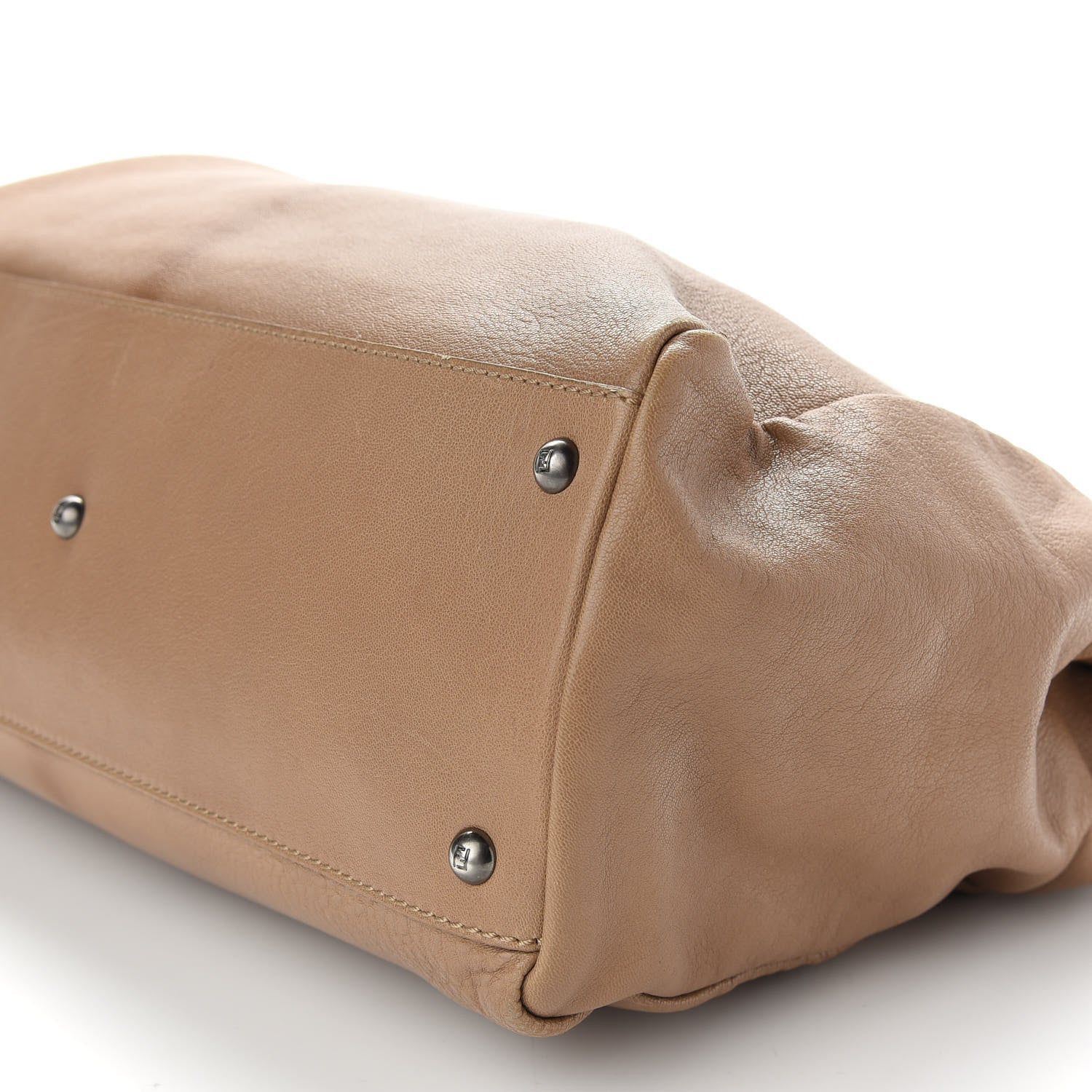 Fendi Goatskin Watersnake Large Peekaboo Iconic Satchel Taupe Phard 8 of 11