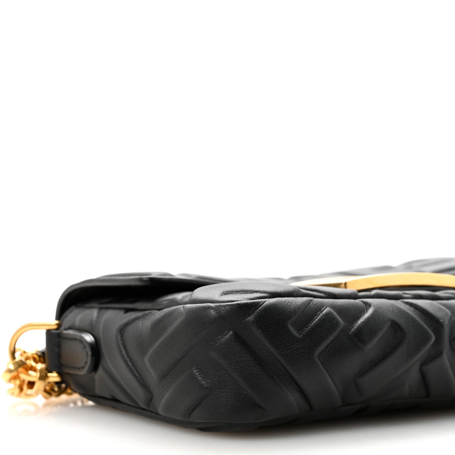 Fendi Nappa FF 1974 Embossed Mini Baguette Black 9 of 10