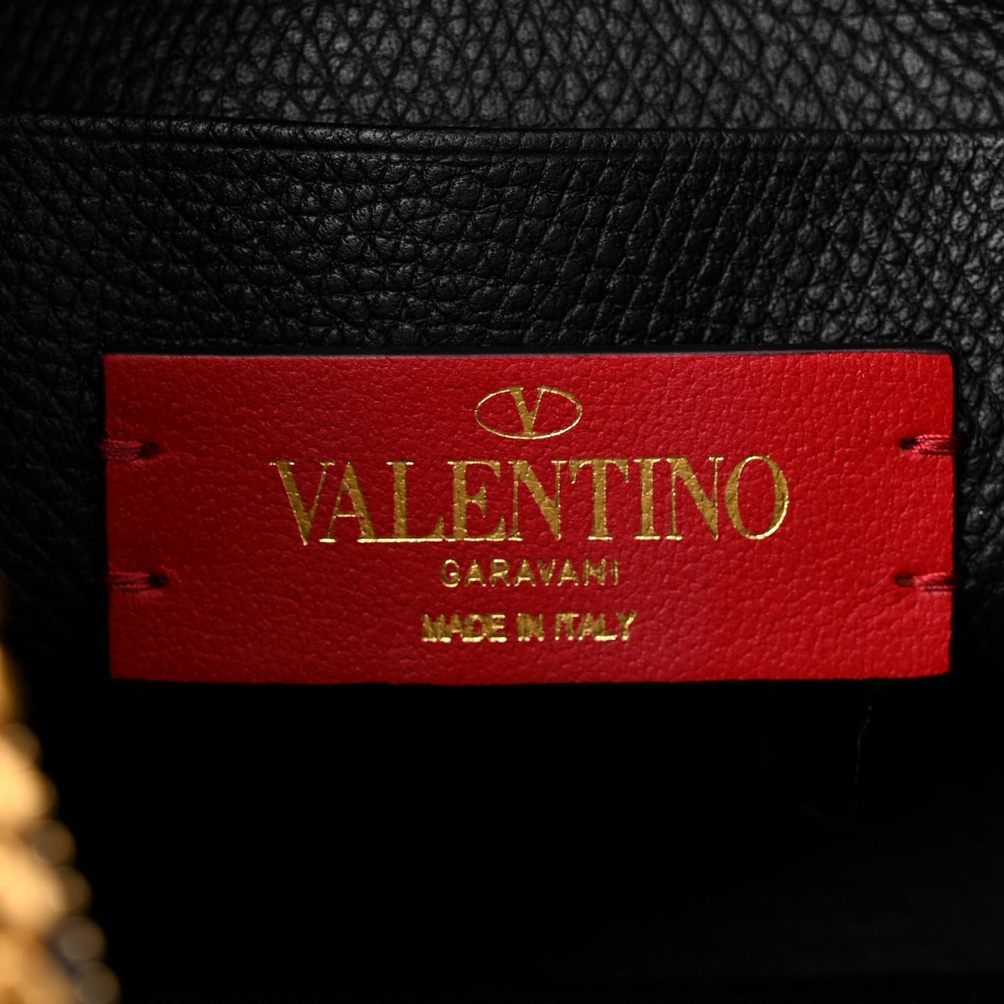 Grainy Calfskin Mini Vlogo Hobo Bag Black