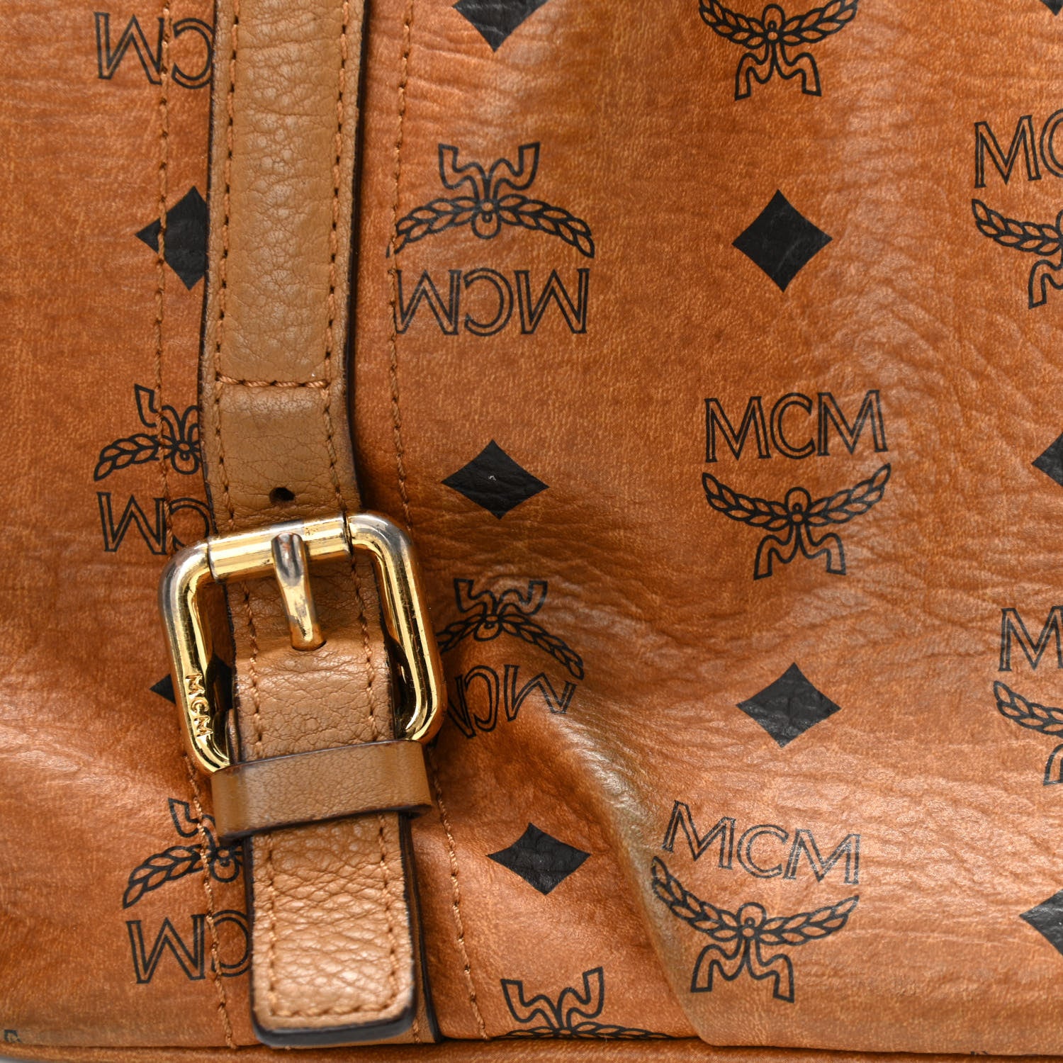 MCM Visetos Medium Essentials Shopper Tote Cognac 10 of 20