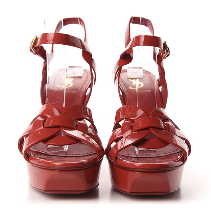 Saint Laurent Patent Tribute 75 Platform Sandals 37 Red 2 of 17