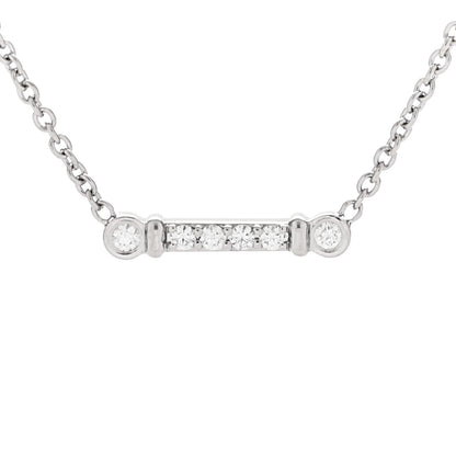 Tiffany Platinum Diamond Fleur de Lis Key Bar Pendant Necklace 4 of 6