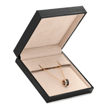 Bulgari 18K Rose Gold Black Ceramic B.Zero1 Pendant Necklace 4 of 4