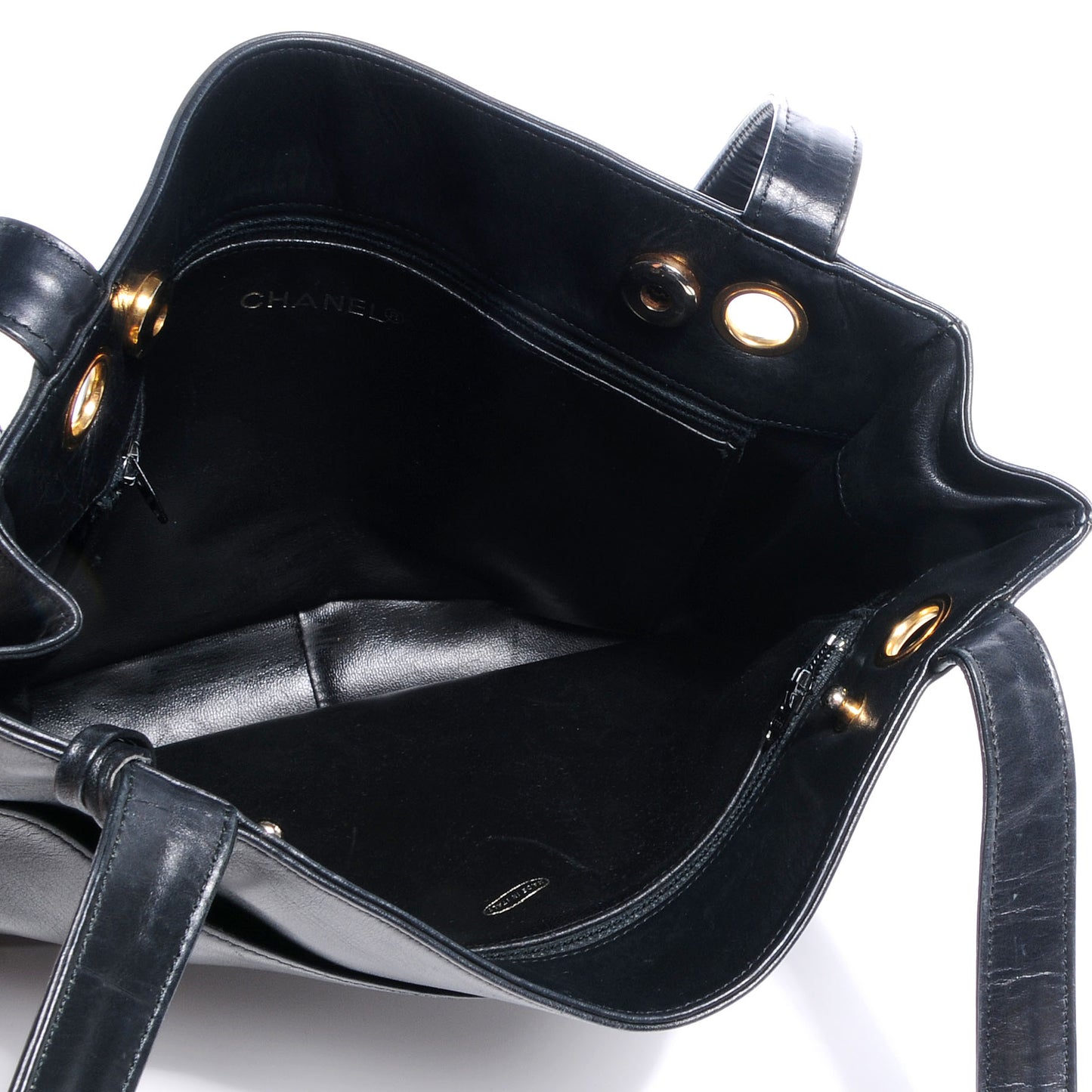 Lambskin Shopping Tote Black