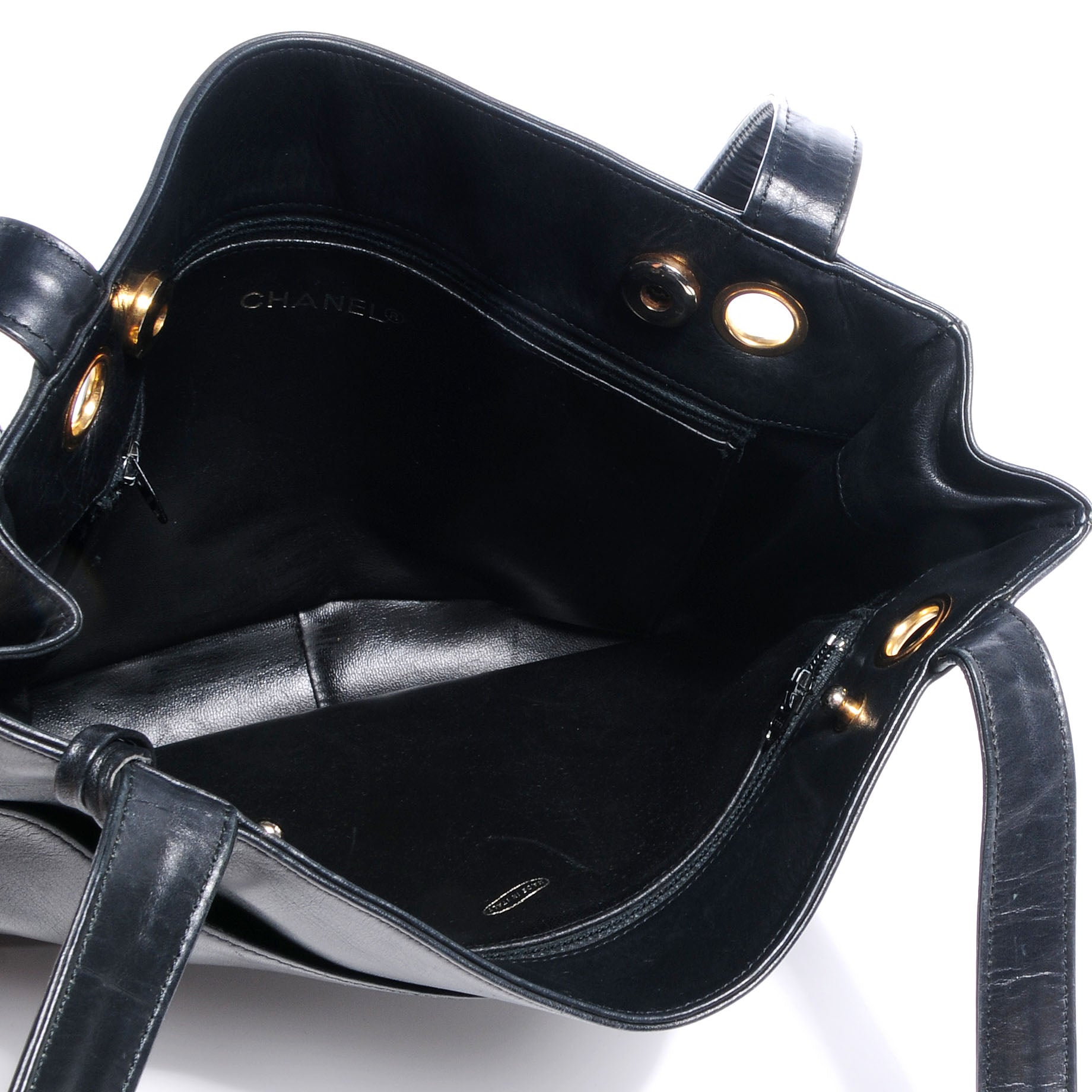 Chanel Lambskin Shopping Tote Black 5 of 8
