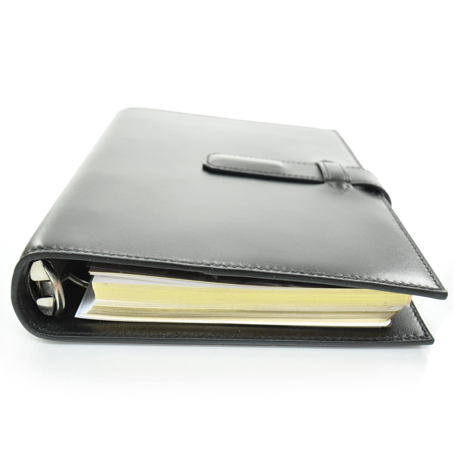 Hermes Leather Adaptable Annual Agenda w Refill Black 4 of 7