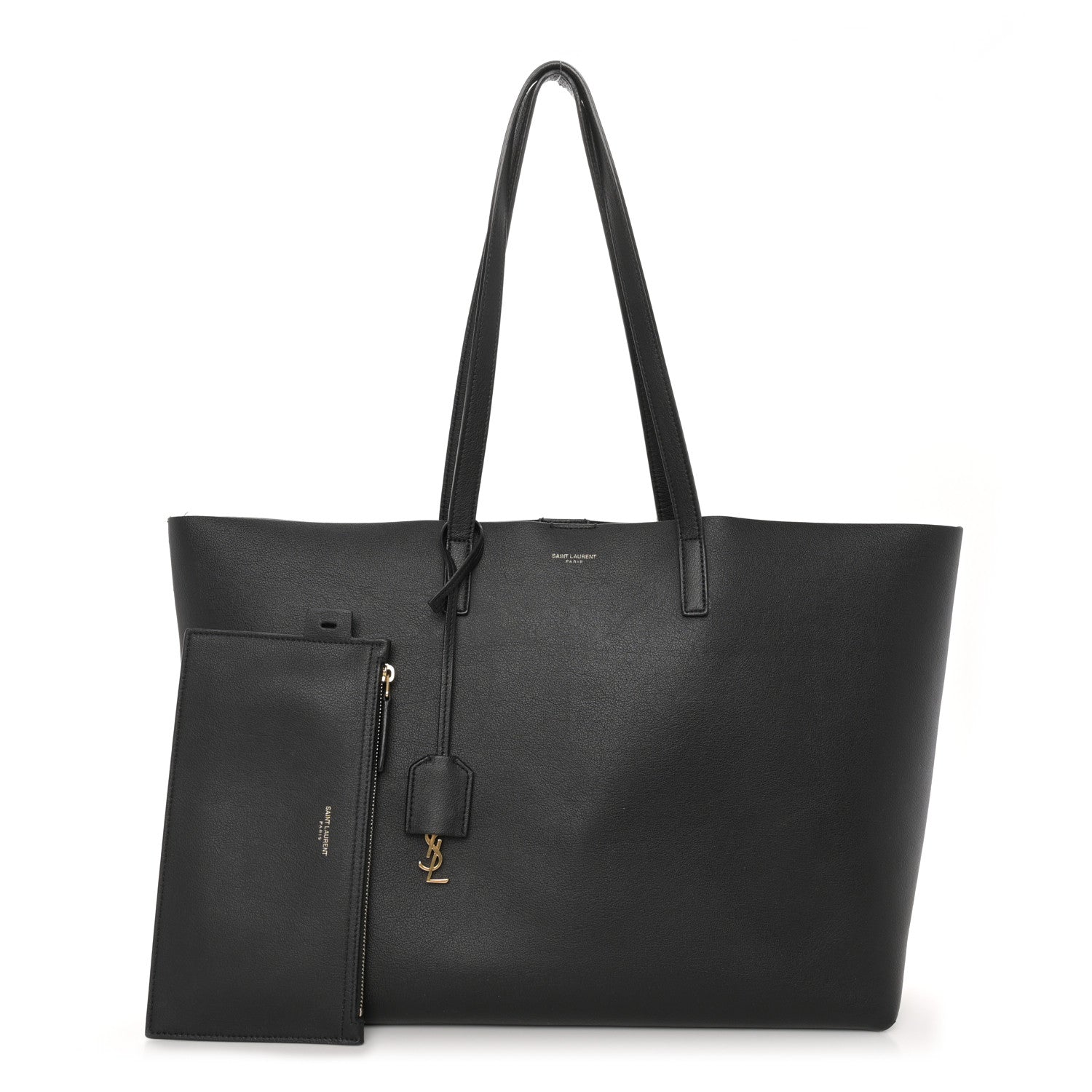 Saint Laurent Calfskin Large Shopping Tote Black 3 of 12