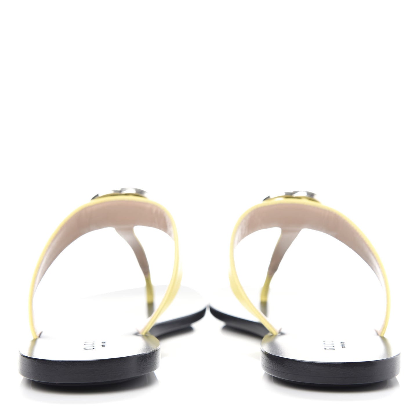 Calfskin GG Marmont Thong Sandals 37.5 Banana