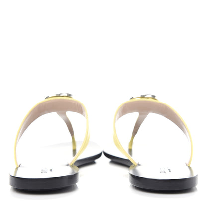 Gucci Calfskin GG Marmont Thong Sandals 37.5 Banana 7 of 10