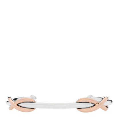 Tiffany Sterling Silver 18K Rose Gold Double Infinity Cuff Bracelet 1 of 3