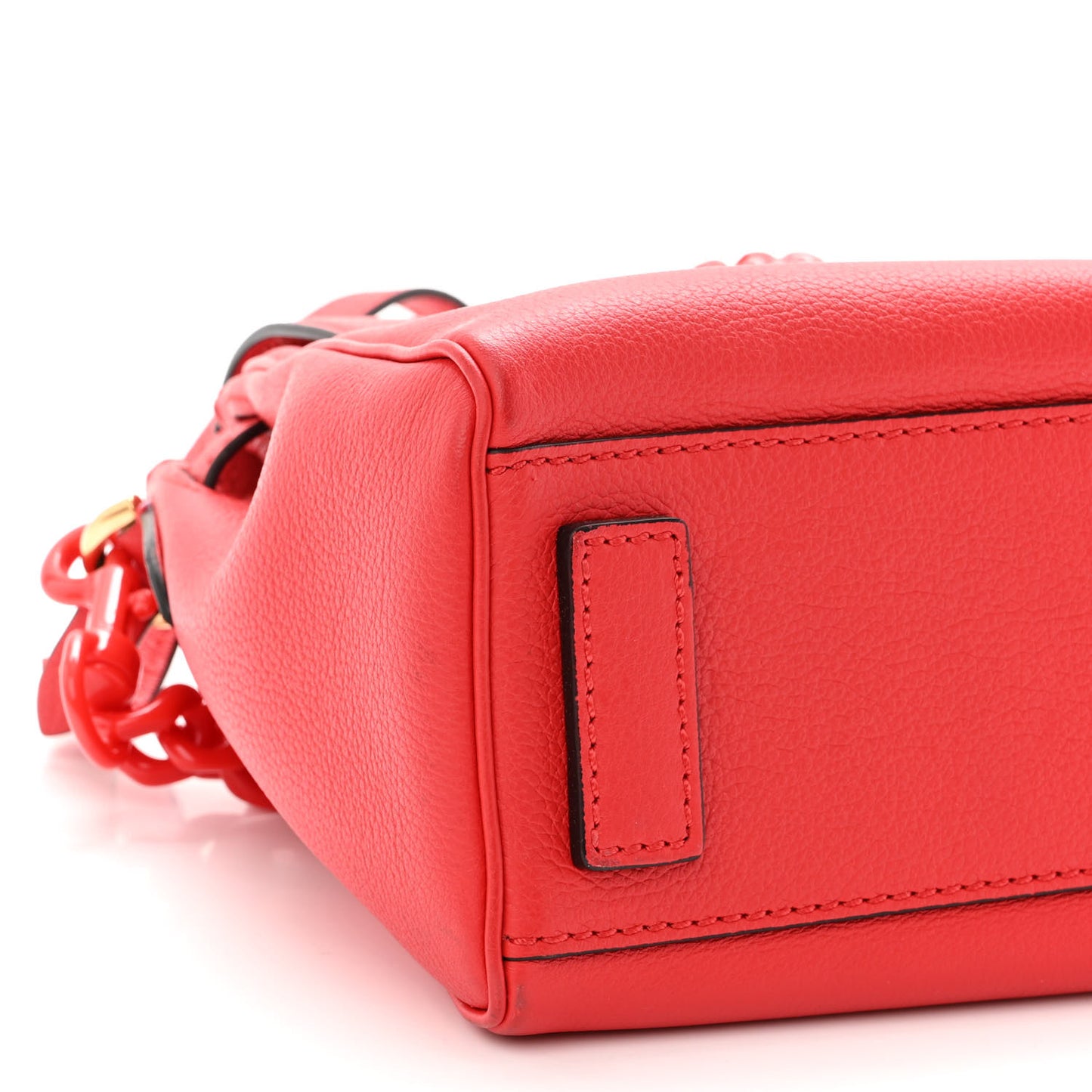 Grained Calfskin Medusa Small Top Handle Handbag Red