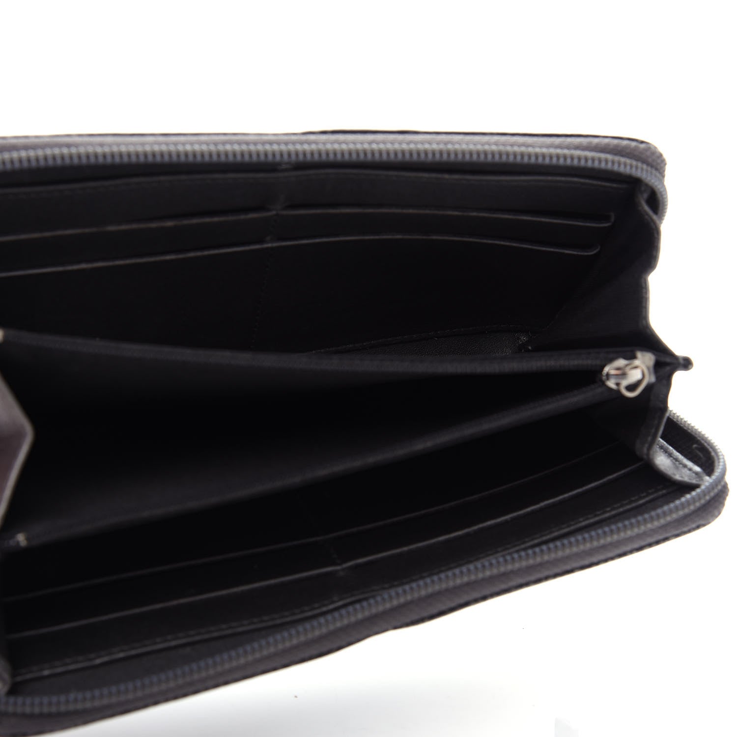 Chanel Metallic Calfskin Large Timeless CC Zip Around Wallet Argent Fonce 5 of 11