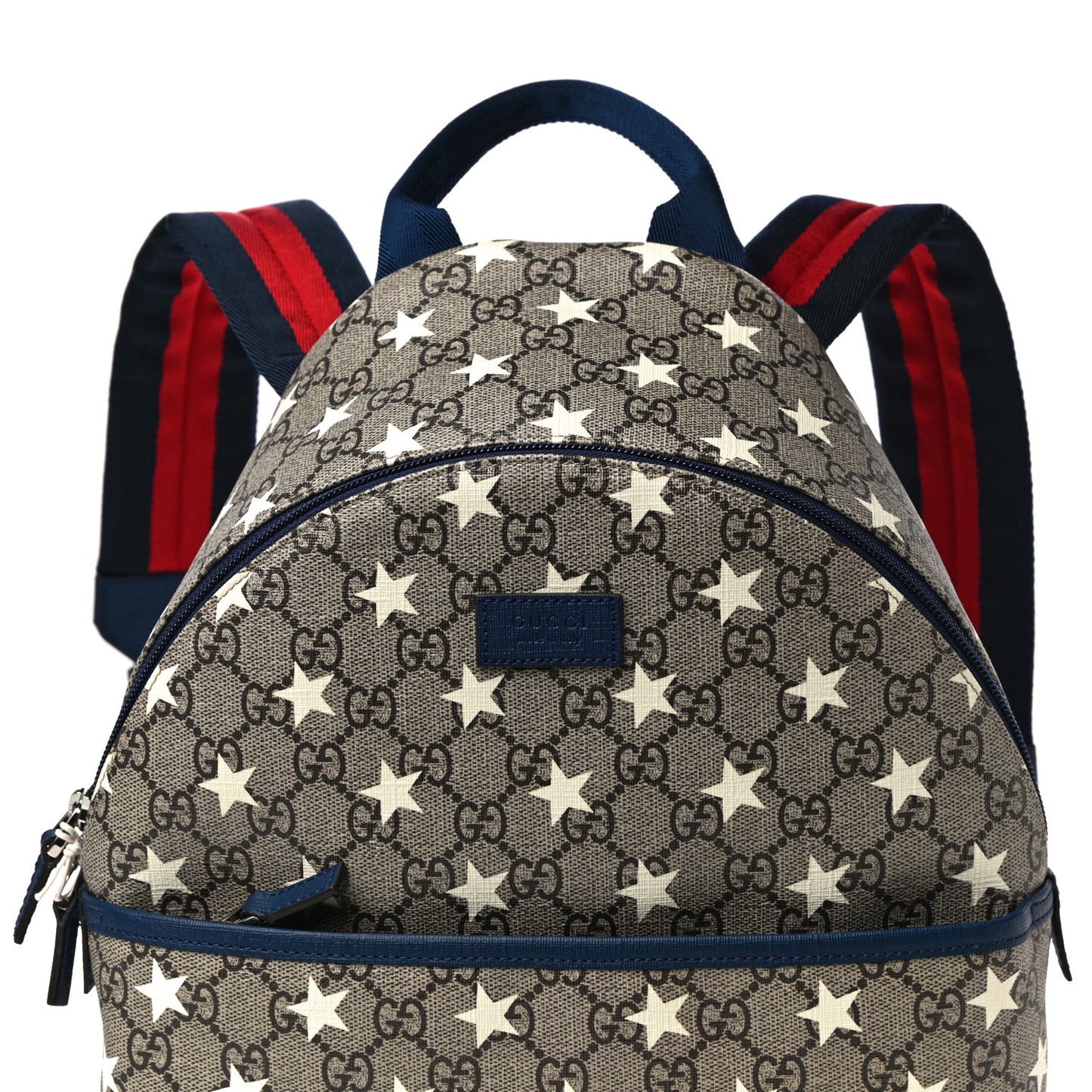 GG Supreme Monogram Stars Childrens Backpack Beige Ebony Yellow Royal